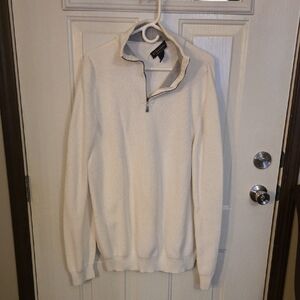 Brooks Brothers Men's Quartet Zip Up Sweater - Cream Size XXL